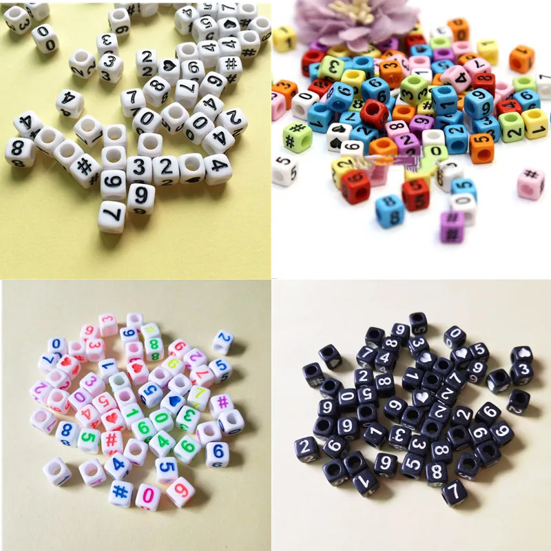 Акриловые бусины цифры 6*6 мм 2700 шт./лот|letter|letter netsletter beads plastic |