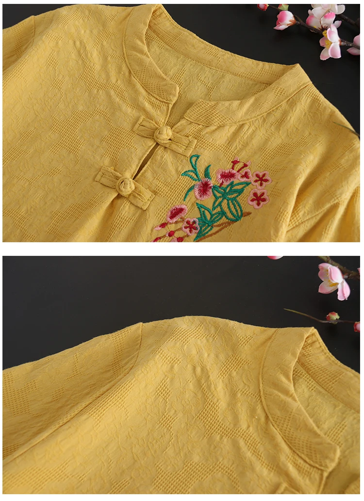 Китайское платье cheongsam qipao, современное хлопковое льняное платье cheongsam, платье cheongsam с коротким рукавом и вышивкой, женское нижнее белье