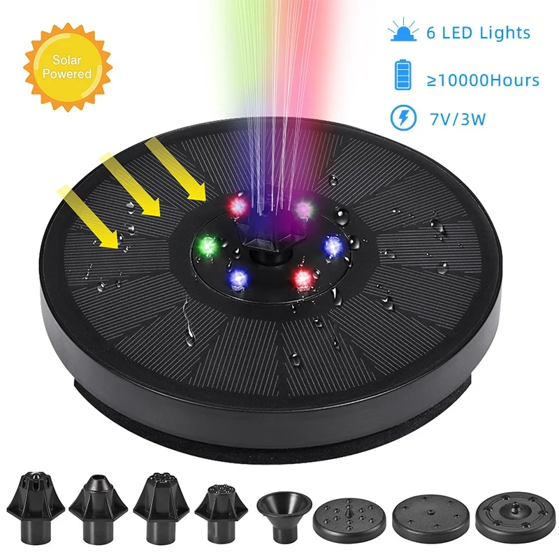 Фонтан для хранения солнечной энергии Круглый плавающий подвесной цветной