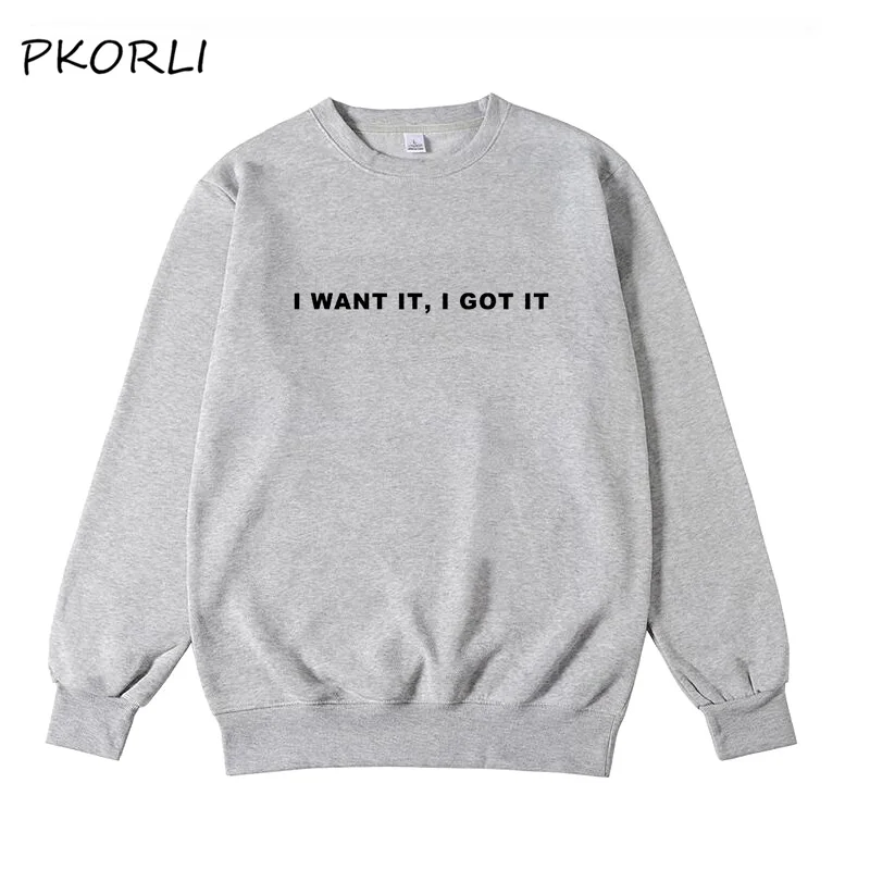 Женские толстовки Ariana Grande Толстовка I Want It I Got It Толстовка Thank You Next Crewneck толстовка унисекс пуловер Одежда - Цвет: Серый