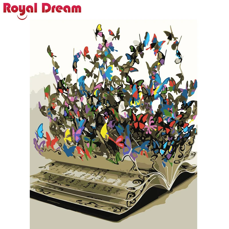 Набор для рисования по номерам на холсте бабочки в книге|Рисование и каллиграфия|