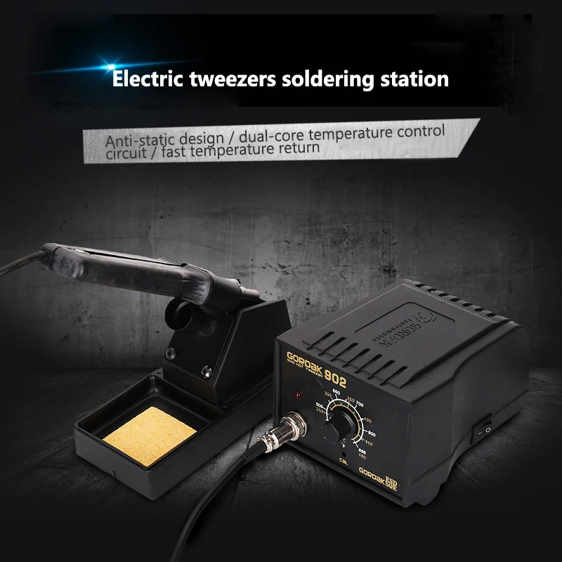 Электрическая паяльная станция плоскогубцы с постоянным нагревом 902 двойной