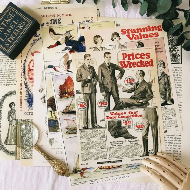 

Винтажные рекламные плакаты, материалы ручной работы, сделай сам, скрапбукинг, нежелательный журнал, базовый коллаж, украшение для подарочн...