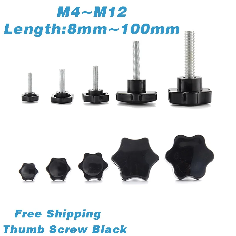 

Star Hex Shaped Head Clamping Screw Metric Bolts Knob Plastic Carbon Steel Galvanization M4 M5 M6 M8 M10 M12