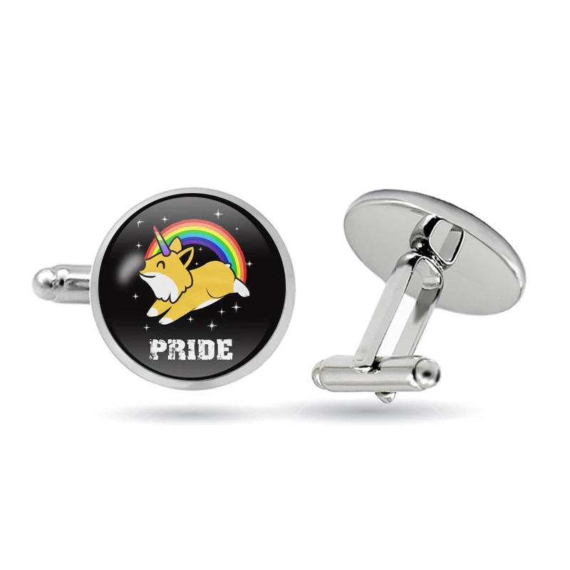 Gay Pride красочные радужные запонки с флагом для рубашки LGBT флаг лесбиянок