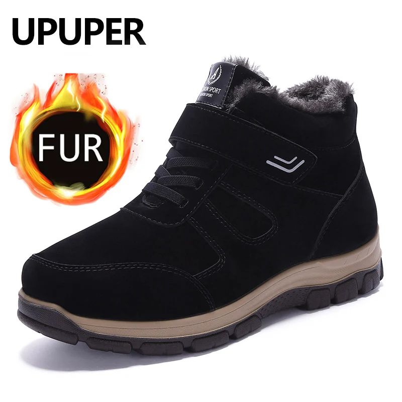 UPUPER/модные мужские Ботильоны зимняя обувь для мужчин удобные теплые