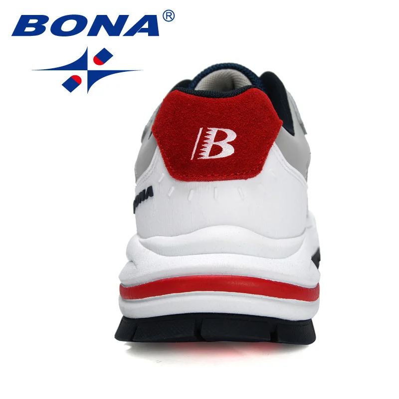BONA 2021 new Designers Action Leather Men Running Shoes High Quality Platform Chunky Sport Shoes Man Outdoors Walking Shoes