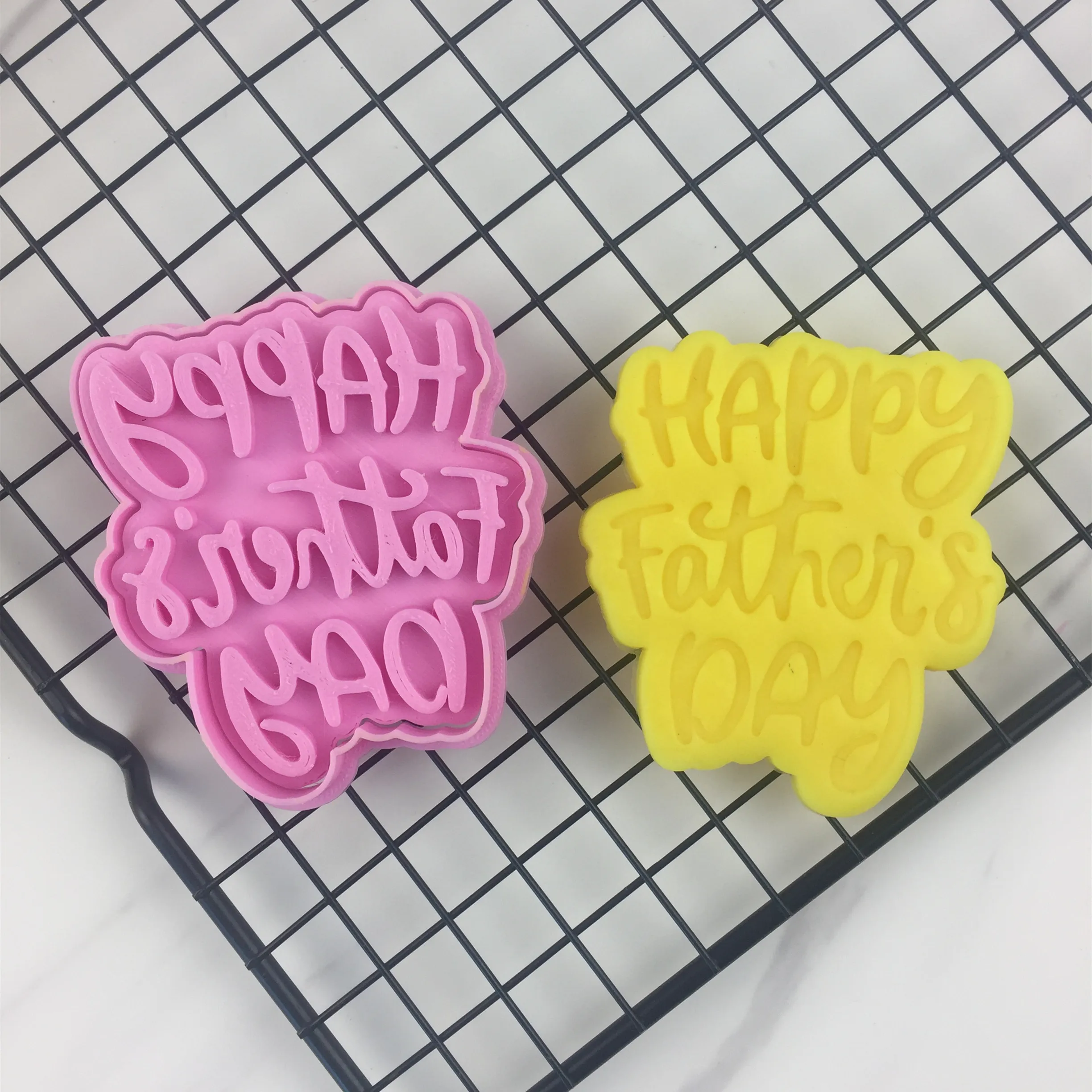 

Happy Father's Day Cookie Cutter | Stamp | Stencil - SHARP EDGES - FAST Shipping - Choose Your Own Size!