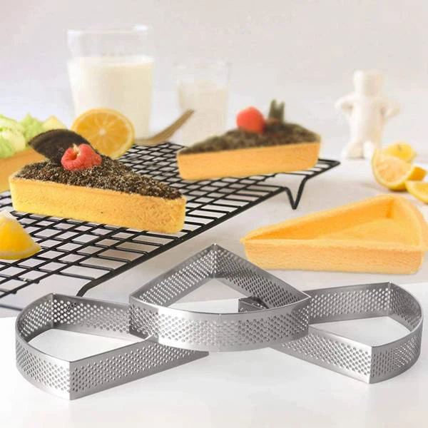

Mousse Cake Tart Fan-Shaped Stainless Steel Ring DIY Dessert Pizza Cheese Mold Fruit Cream Pie Pan Baking Tools,10 Pcs