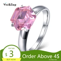 visisap luxury stainless steel rings for women hexagonal purple stone punk party ring fashion jewelry white gold color vtgr172