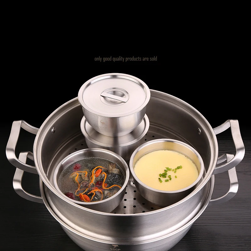 Миска из нержавеющей стали 304 миска для яиц на пару бытовая с крышкой десертная