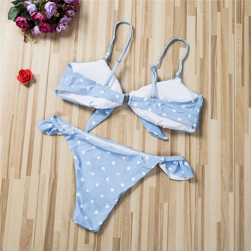 Сексуальный женский комплект бикини бандажный купальник с бантом для женщин