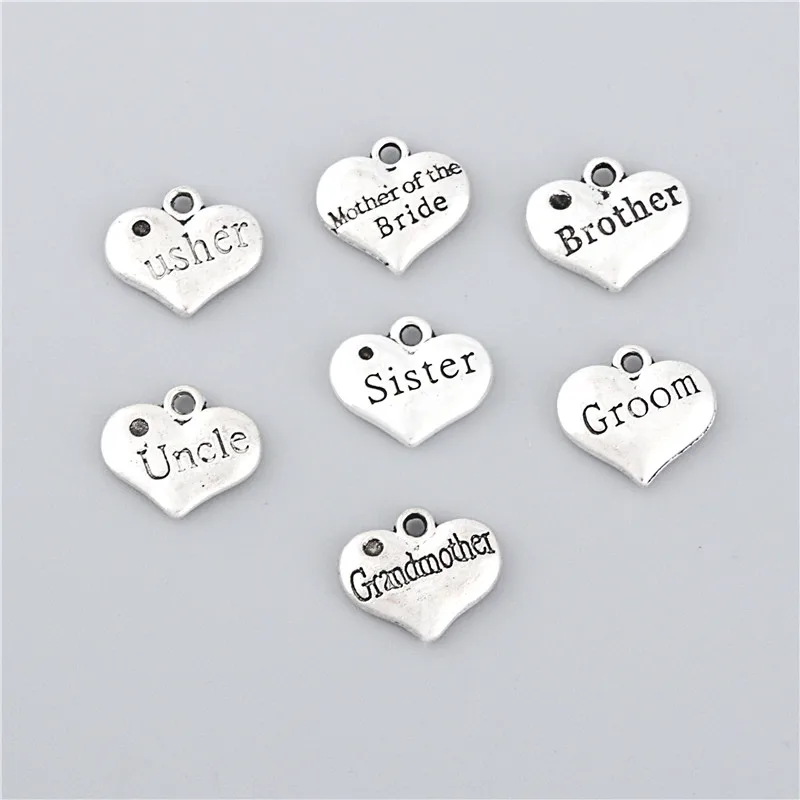 7 шт./лот серия смешанных шармов тарелки для брата сестры членов семьи