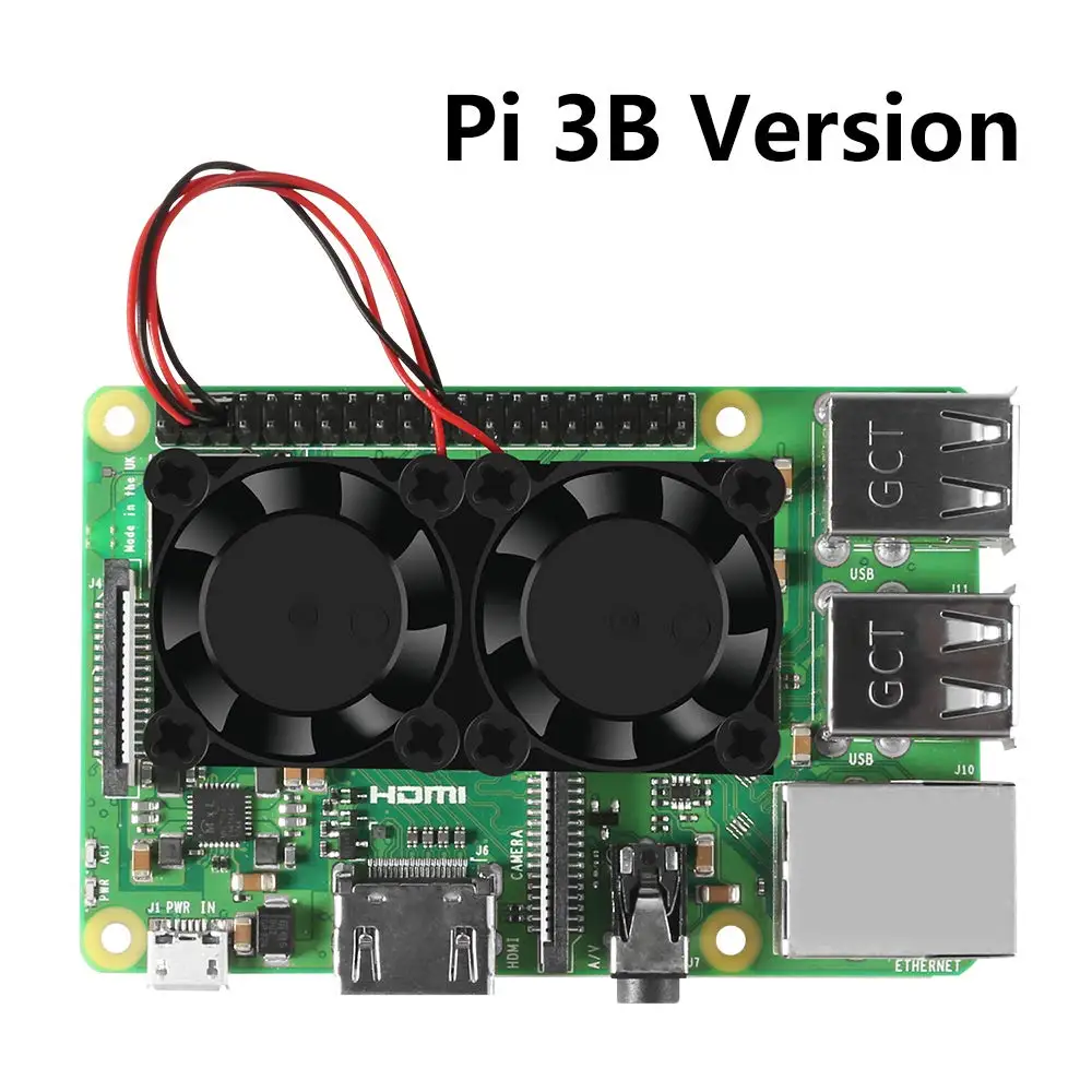Raspberry Pi двойной вентилятор охлаждения+ радиатор кулер с тепловой проводящая клейкая лента для Raspberry Pi 3 B 2 Модель B