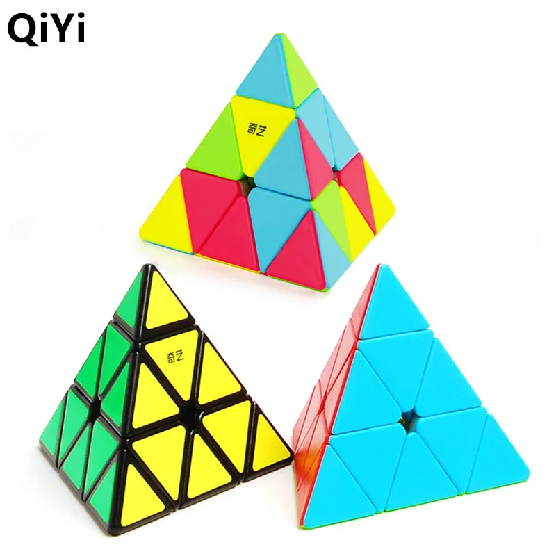 

QiYi Qiming A Pyramid 3x3x3 Speed Magic Cube Stickerless Pyramid Puzzle Cubes Educational Toys For Children