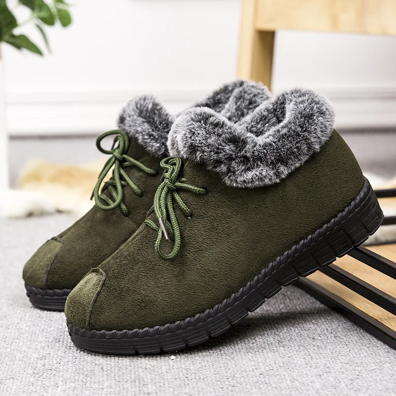 Новые женские зимние сапоги для студенток теплые короткие на плоской подошве