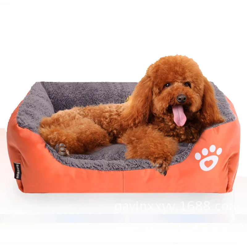 

Pet Cat Dog Bed Warm Cozy Dog House Soft Fleece Nest Dog Baskets Mat Autumn Winter Waterproof Kennel Rest Supplies for Pet