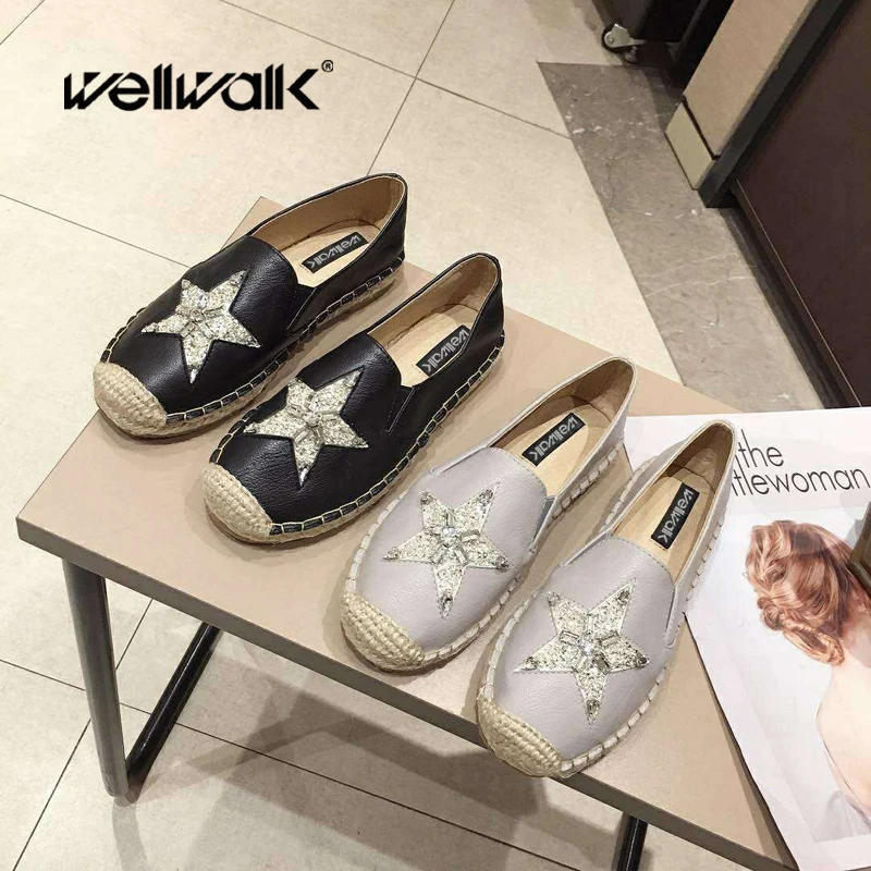 Wellwalk/эспадрильи Женские водонепроницаемые мокасины Обувь с вышивкой в виде