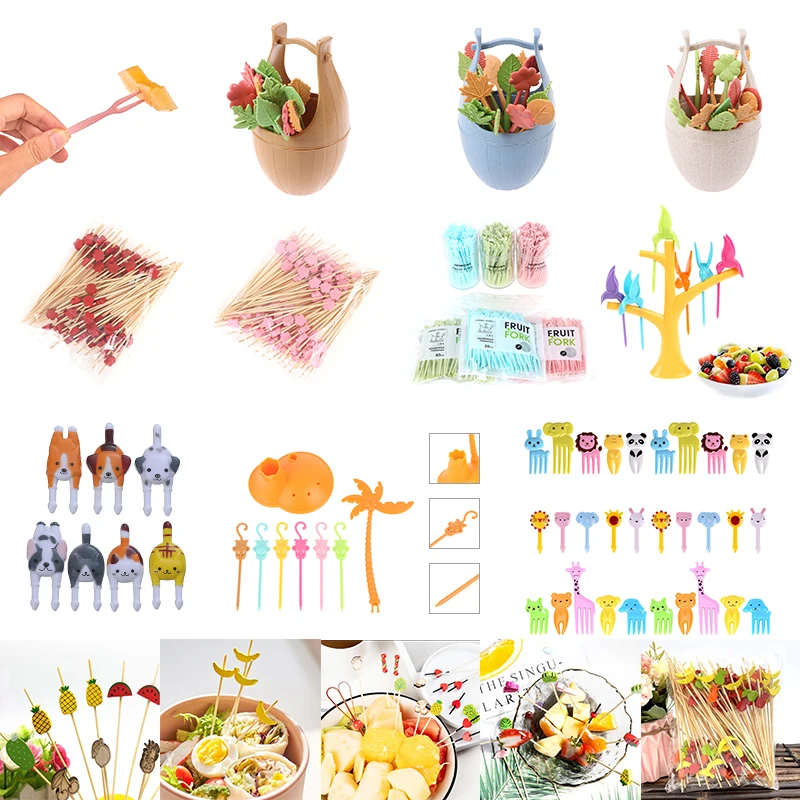 6-100 шт. мини-вилки для фруктов на ферме | Дом и сад