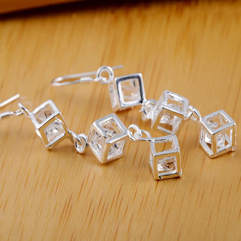 

Fashion 925 Sterling Silver Earrings Cubic Zircon Earrings Woman Glamour Jewelry Gift