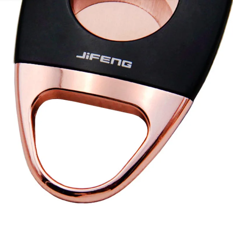Ножницы для сигар JiFENG из нержавеющей стали с двумя лезвиями чёрные золотые
