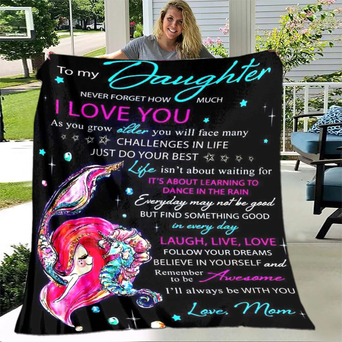 

To My Daughter Blanket Envelope Blanket Mother Loves You My Heart To You Throw Blanket Gift for Daughter Home Decor