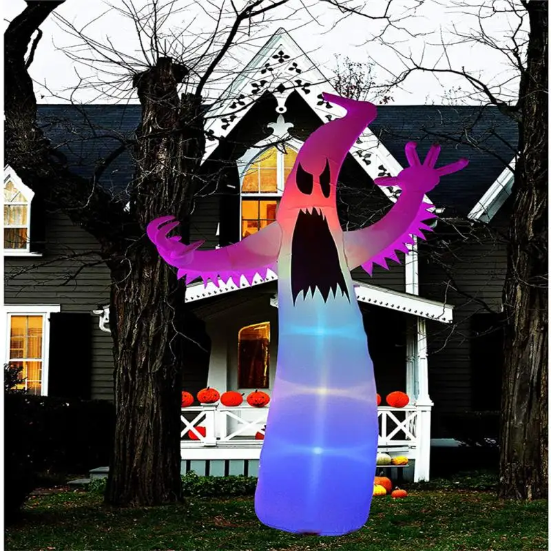 

1PC Halloween Opblaasbare Scary Ghost Met Kleur Veranderende Led Decoratie Props Voor Huis Tuin Binnenplaats