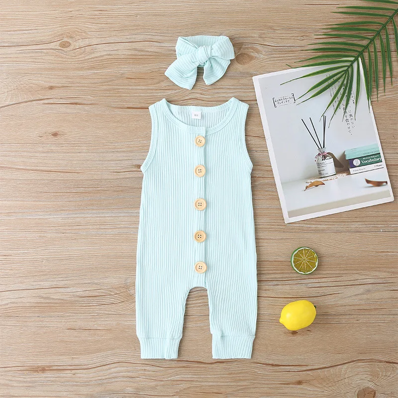 

2pcs/lot Popular unisex toddler summer baby bodysuit newborn outfit baby romper for infant cotton clothes headband