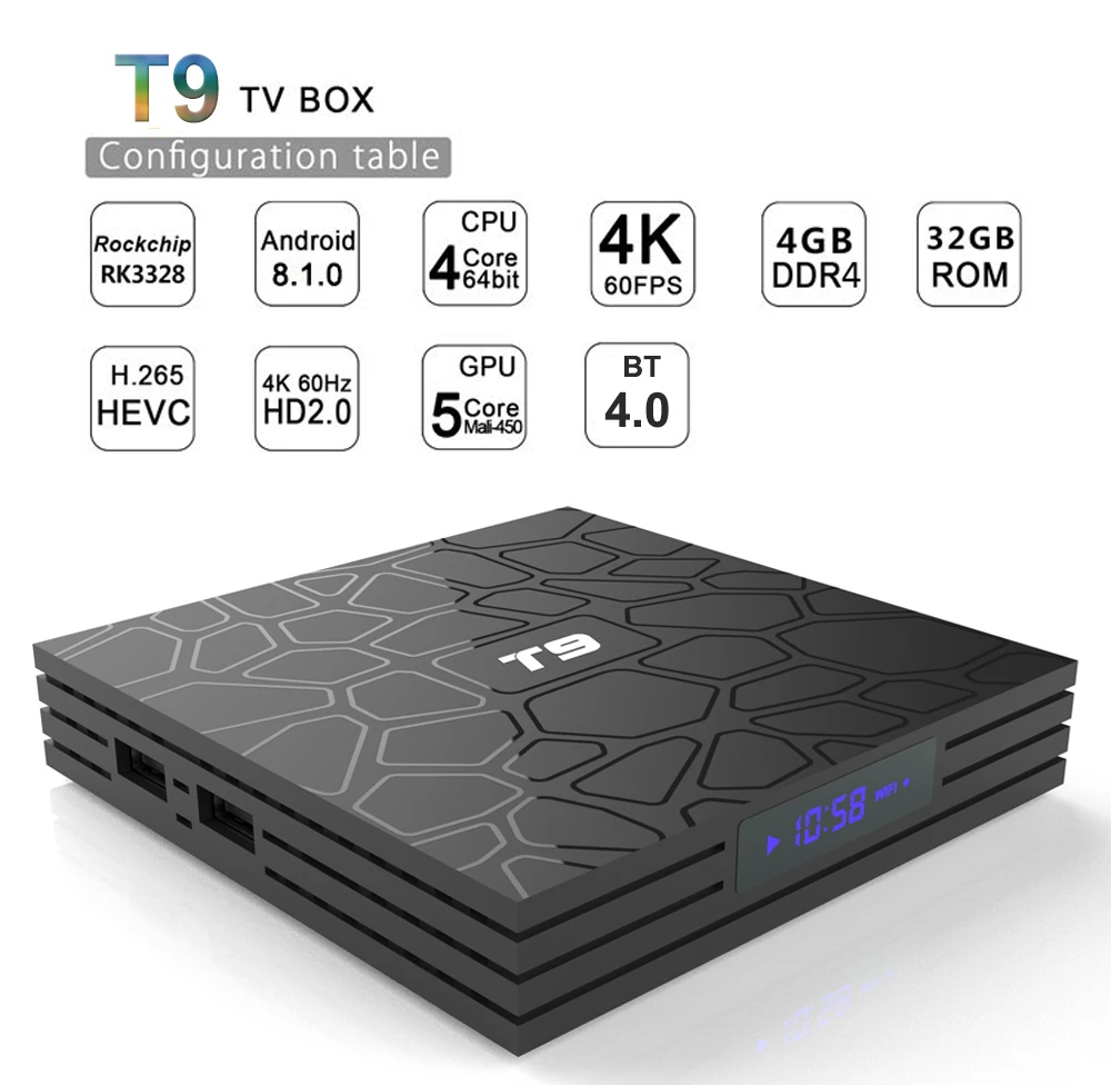 ТВ-приставка XGODY T9 RK3318 4 ядра 2 ГГц Wi-Fi 4k HD HDMI 0 дюйма Android 9 медиа-ТВ-приставка ГБ 64 |