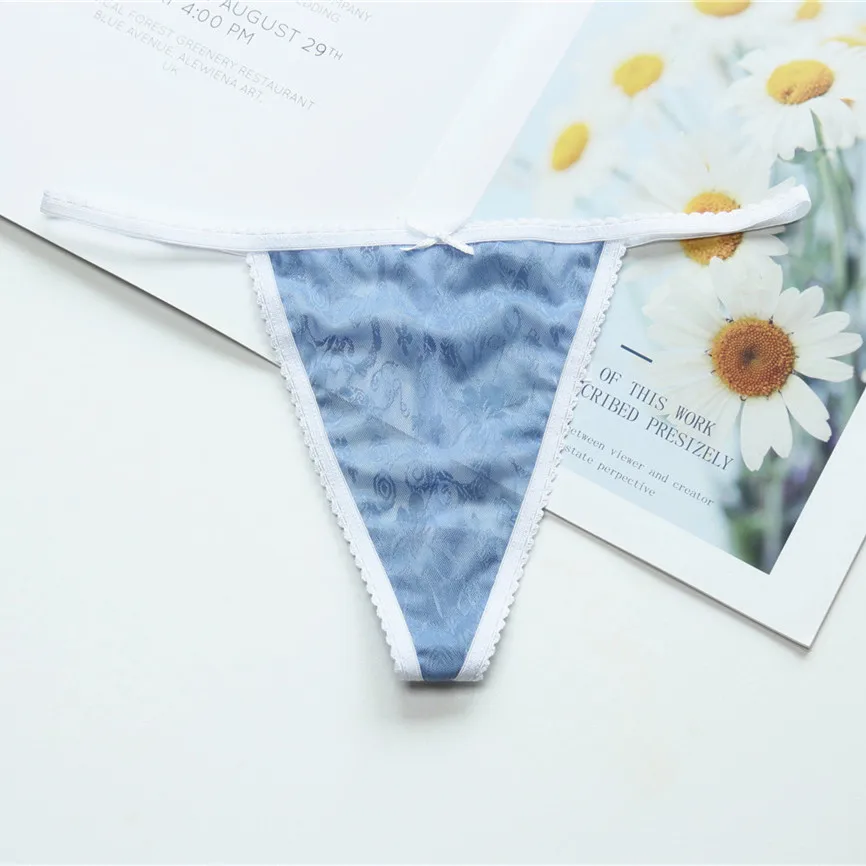 Voplidia Summer V-String Women Panties Thin Seamless See through Underwear Plus Size Sexy Lingerie G String Tanga Thongs 009