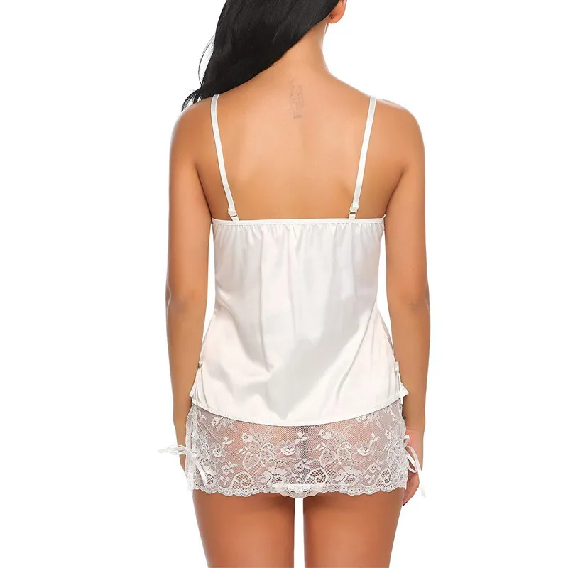 Женская сетчатая Ночная рубашка на бретелях соблазнительный кружевная