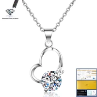 925 silver square pendant moissanite necklace excellent cut d color 2 0 ct moissanite chain necklaces for women gift