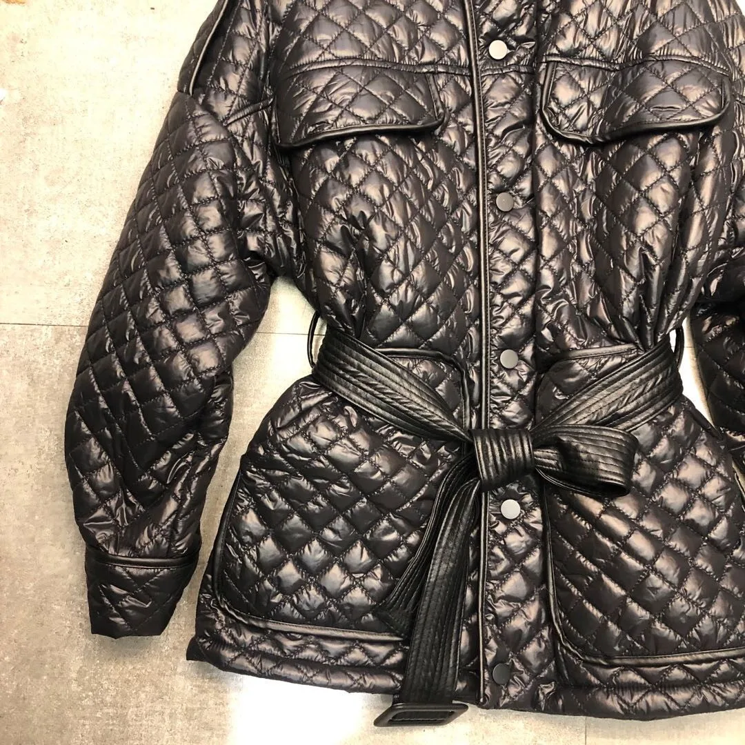 

Luxury Plaided Down Coat Jacket for Woman Autumn Winter Windbreaker Designer Luxury Female Clothing Vintage Indie Clothes