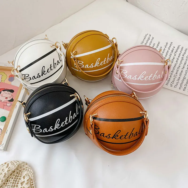 

Personality Basketball Purses For Teenagers Women Shoulder Bags Crossbody Chain Hand Bags Female Leather Pink Bag Small Totes