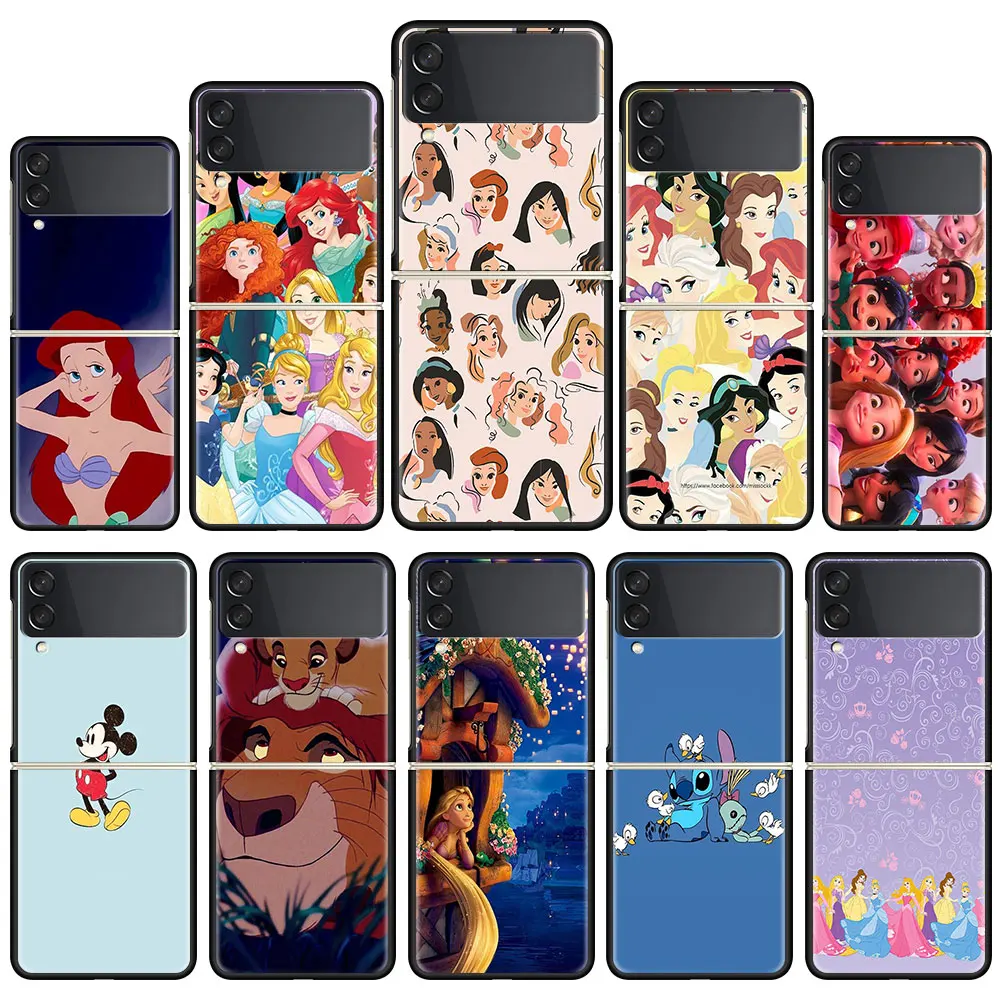 

Чехол Disney Princess для Samsung Galaxy Z Flip3, роскошные черные жесткие чехлы из поликарбоната с откидной крышкой и 3 отделениями