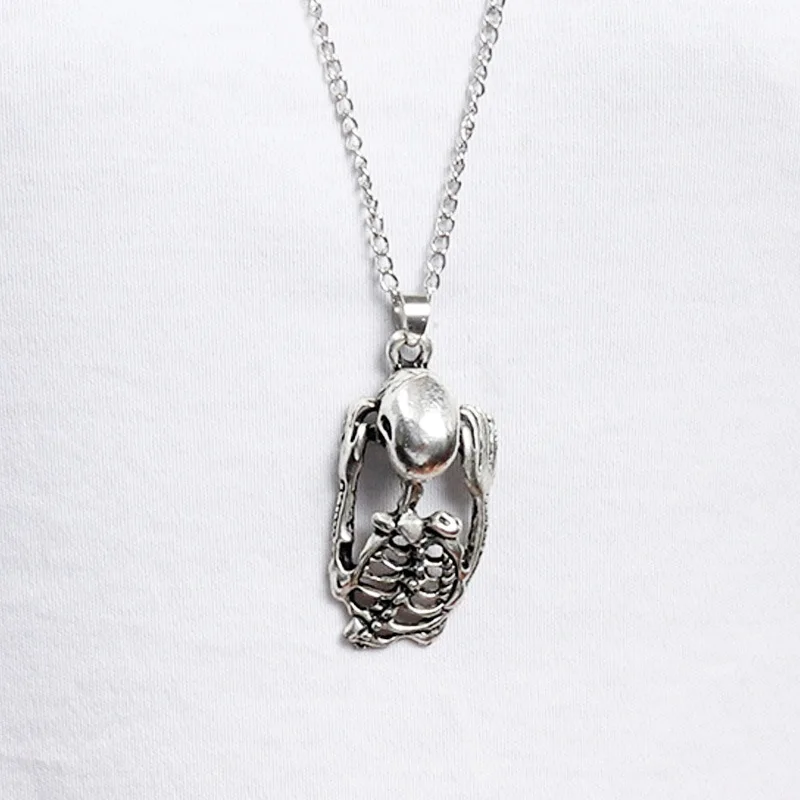 Череп скелета в стиле панк Мужская подвеска металлические цепи хип-хоп стиль