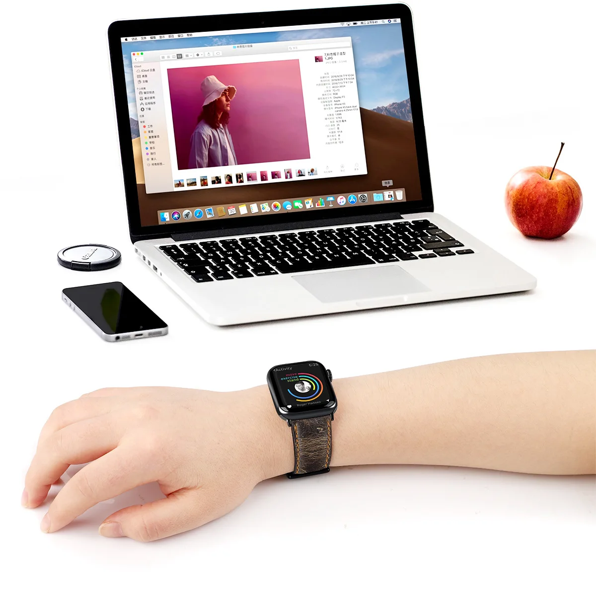 Роскошный ремешок из натуральной кожи для iwatch 44 мм 42 мм кожаный ремешок для apple watch 4 5 ремешок браслет для iwatch 5 4 3 2 38 мм 40 мм