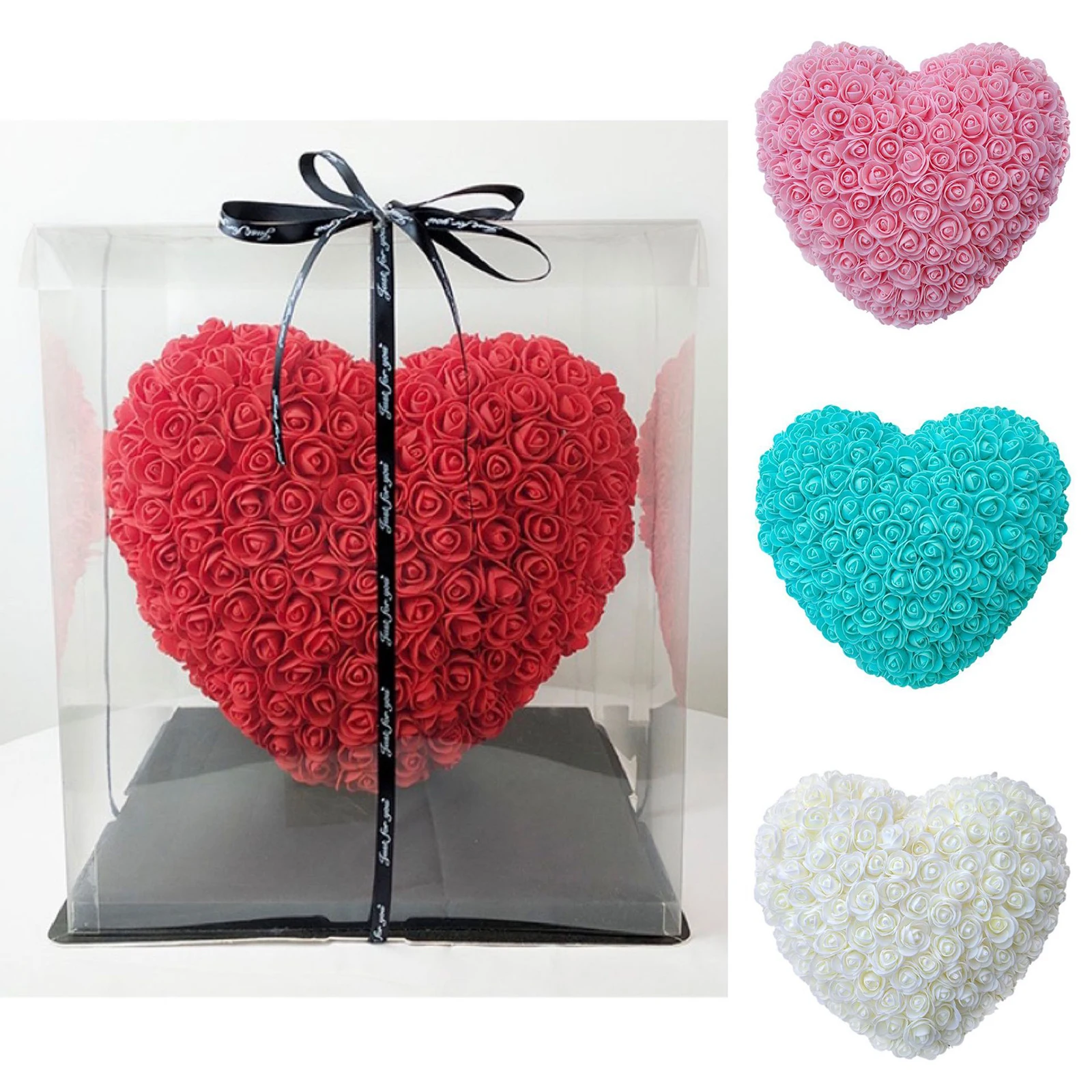 DIY розы 23/37 см плюшевый Роза Медведь Heart/кролик формы для подарки ко дню Святого