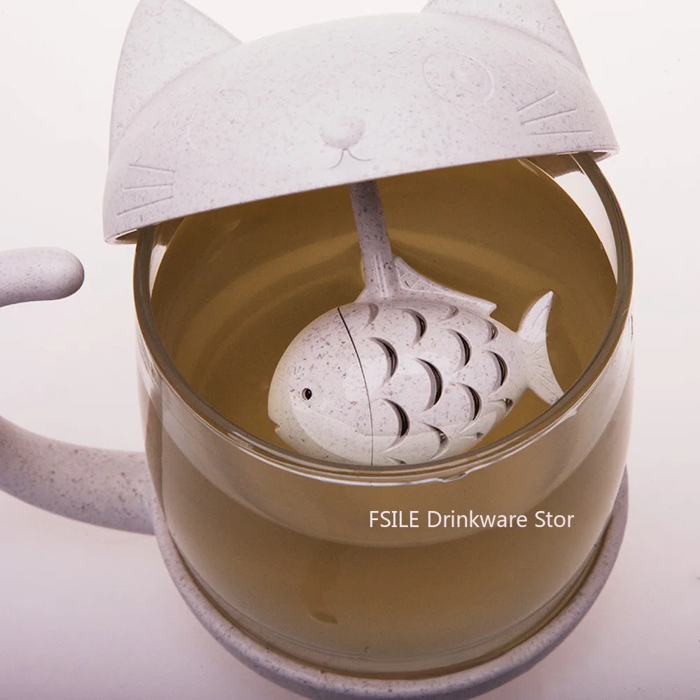 Кружка для кошек стеклянная чашка чая с фильтром креативный Чайный фильтр чайный