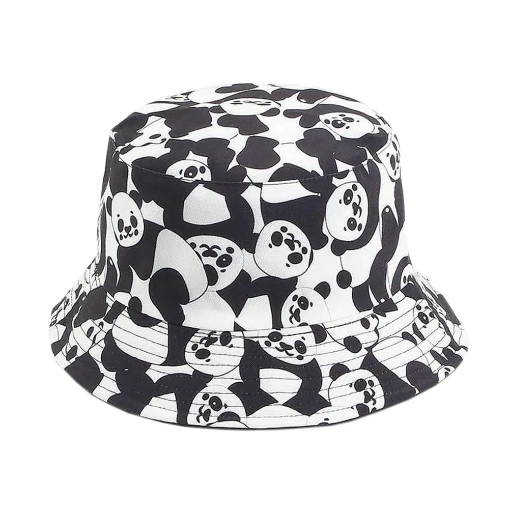 Уникальные шляпы с принтом панды и коровы Двусторонняя одежда складывающиеся
