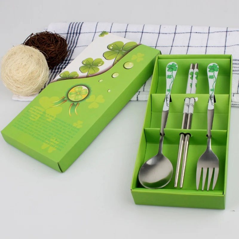 Столовые приборы из нержавеющей стали в китайском стиле столовые вилка ложка