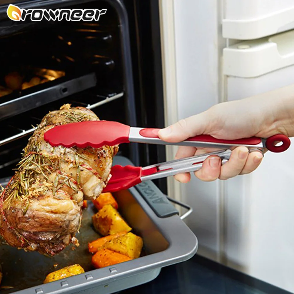 Силиконовый пищевой зажим кулиные нарцы нескользящий для барбекю салата высокая