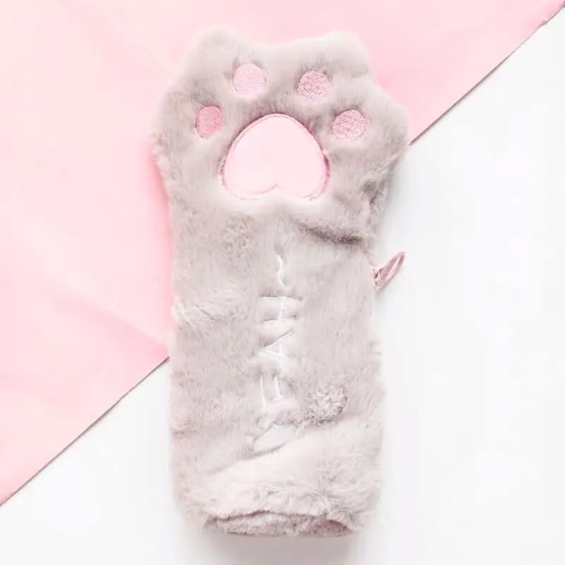 Light grey 1 шт. Новое поступление Kawaii кошачья лапа мягкий плюшевый пенал милый пенал для девочек детский подарок на день рождения школьные канцелярские принадлежности - Цвет: Light grey