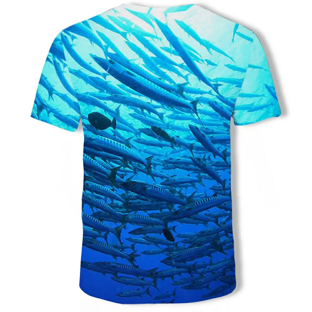 

Summer The Latest Fish Outdoor Man 3D Cool Print Fishing Men Short Tops 0collar Casual Fishing T-Shirt Poissons