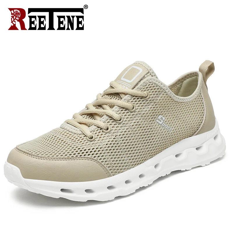 Кроссовки REETENE мужские сетчатые легкие дышащие Нескользящие прогулочная обувь
