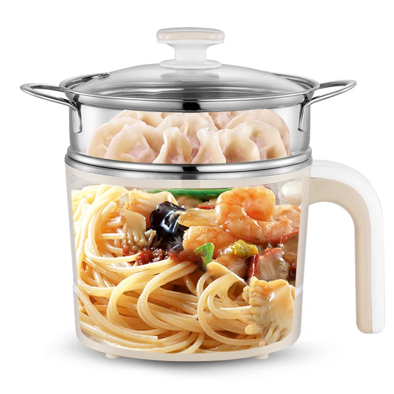 Mini Electric Food Steamers Pans Multifunctional Small Hot Pots Heating Cup 1L for Steamer /Boiled /Cooking | Бытовая техника