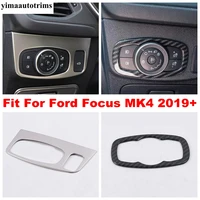 car head light lamp switch button panel cover trim interior kit for ford focus mk4 2019 2022 abs stainless steel accessorie
