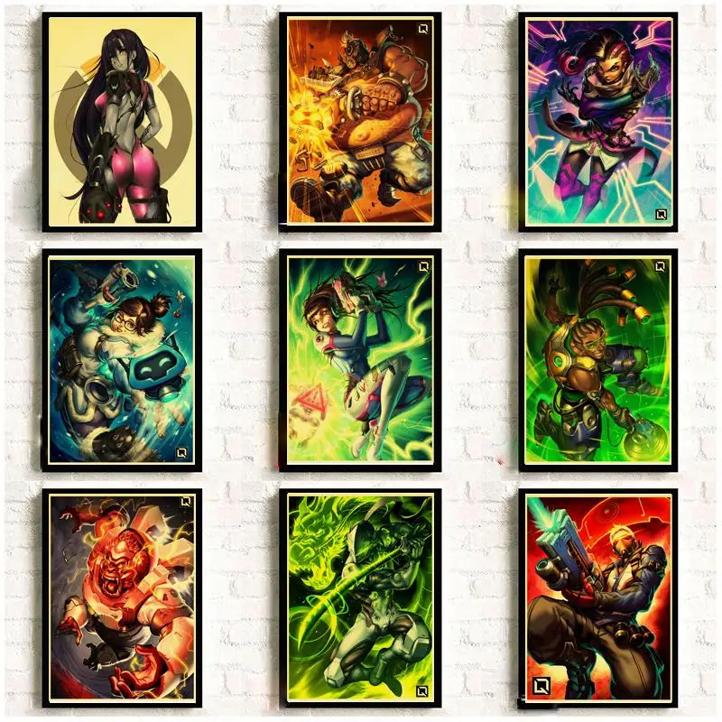 

Anime Game Ovewat Widowmaker Retro Posters Kraft Wall Paper Wall Art Canvas Painting Room Home Decor Picture Nordic Poster Print