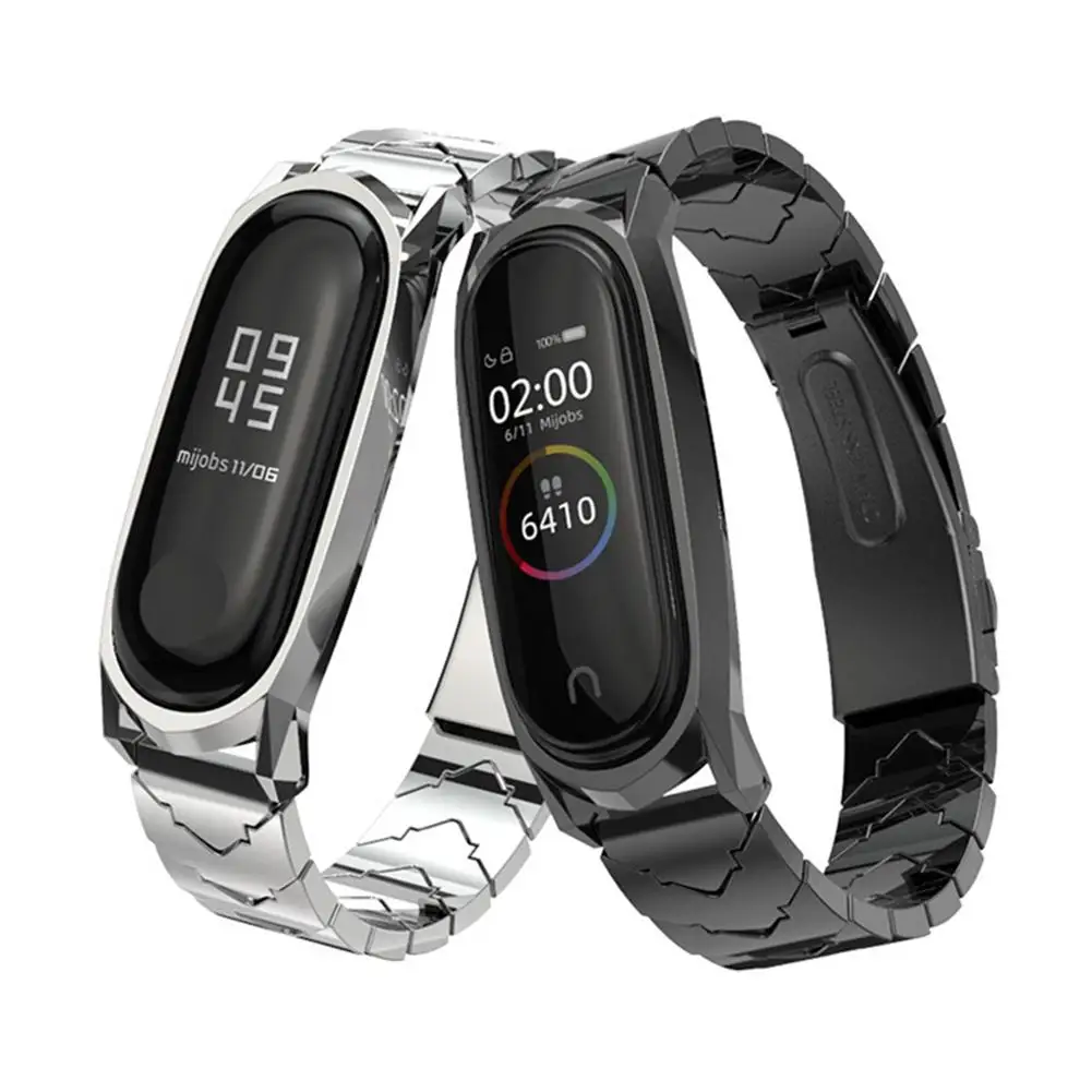 Высококачественный металлический ремешок для Mi Band 3 4 металлический ремешок из нержавеющей стали ремешок роскошный браслет для Miband3 World nfc-браслет