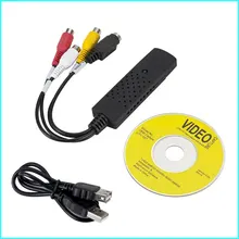 Adaptador de vídeo USB 2,0 con captura de Audio, convertidor de captura de vídeo VHS a DVD, fácil de tapa, para Win7/8/XP/Vista/Win10
